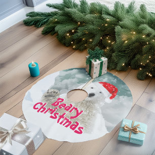 Santa Polar Bear Beary Christmas Tree Skirt