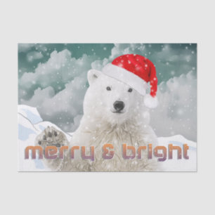 Santa Polar Bear   Beary Christmas TTissue Paper
