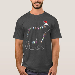 Santa Polar bear Christmas color led light Xmas Po T-Shirt