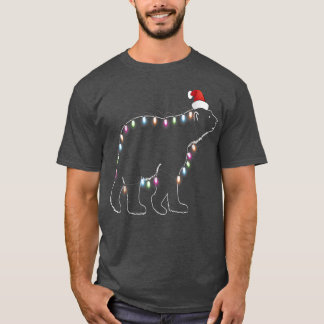 Santa Polar bear Christmas color led light Xmas Po T-Shirt