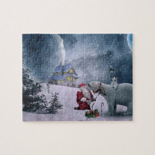 Santa Polar Bear Christmas  Jigsaw Puzzle