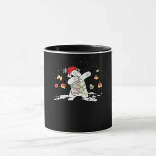 Santa Polar Bear Christmas Lights Bear Lover Mug