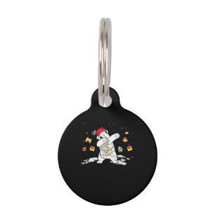Santa Polar Bear Christmas Lights Bear Lover Pet Tag