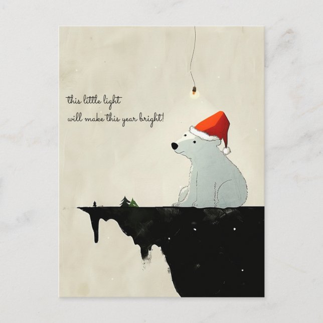 Santa Polar Bear Postcard (Front)