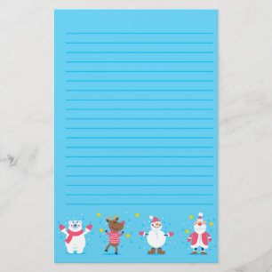 Santa Polar Bear Snowman Reindeer Stationery