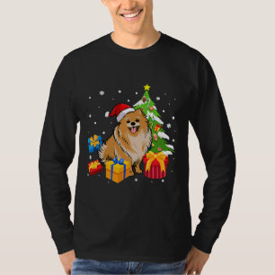 Santa Pomeranian Dog Christmas Xmas T-Shirt
