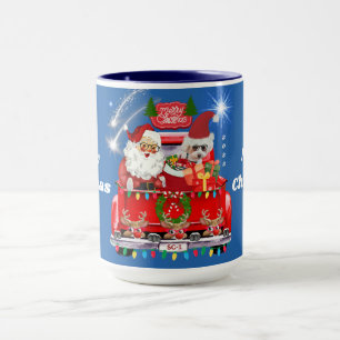 Santa & Poodle Merry Christmas Pickup Mug