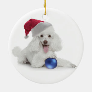 Santa Poodle Ornament