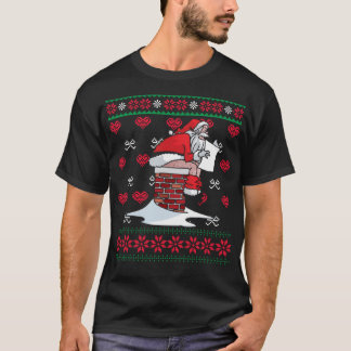Santa Pooping Down Chimney Ugly Xmas Sweater Chris