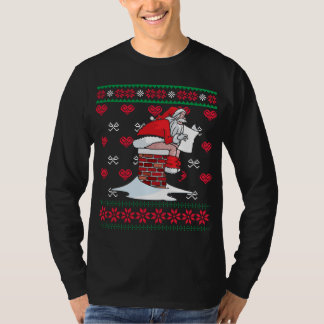 Santa Pooping Down Chimney Ugly Xmas Sweater Chris