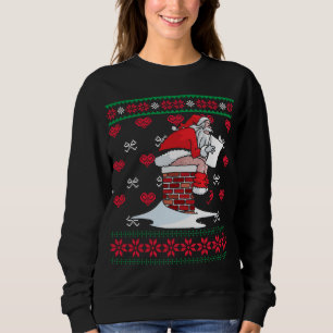 Santa Pooping Down Chimney Ugly Xmas Sweater Chris