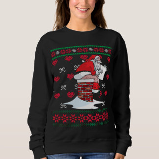 Santa Pooping Down Chimney Ugly Xmas Sweater Chris