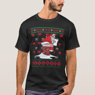 Santa Pooping Down Chimney Ugly Xmas Sweater Chris