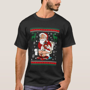 Santa Pooping Down The Chimney Ugly Sweater Christ