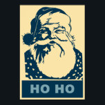 Santa Pop art Merry Christmas Ho Ho Poster<br><div class="desc">Popart Merry Christmas,  in the Obama campaign Hope style,  a must have!</div>