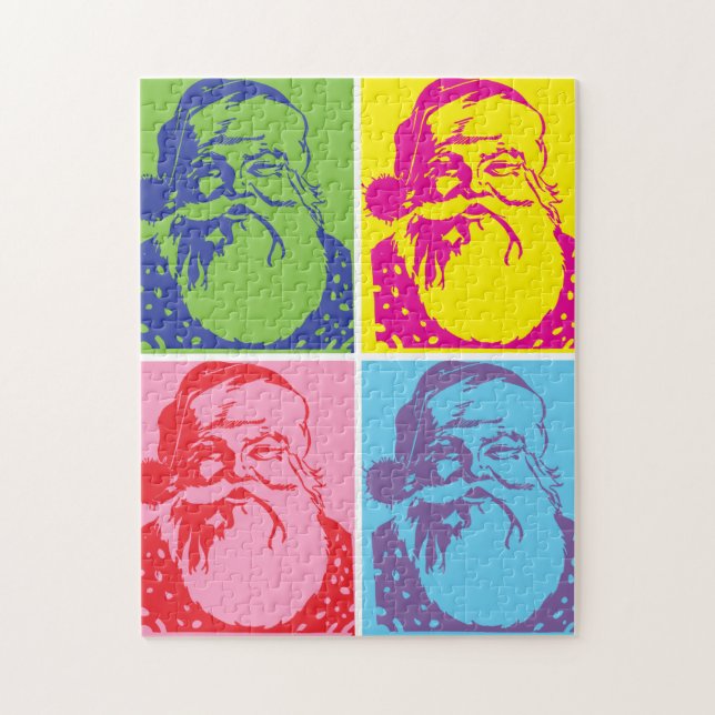 Santa Pop art Merry Christmas Jigsaw Puzzle (Vertical)