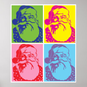 Santa Pop art Merry Christmas Poster