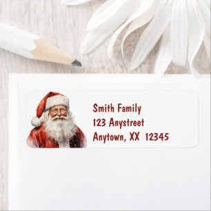 Santa Portrait Customisable Holiday Return Address Label