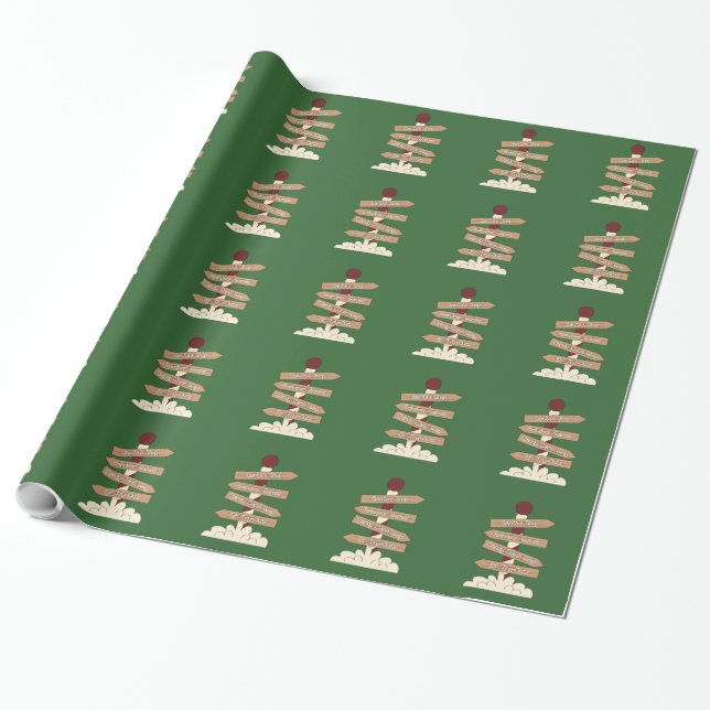 Santa Posts Gift Wrap (Unrolled)