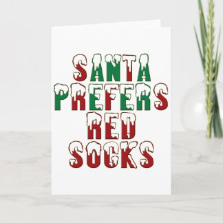Santa prefers Red Socks funny LOL Chri Holiday Card