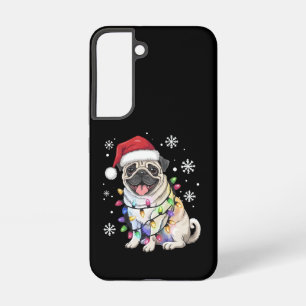 Santa Pug Christmas Lights Xmas Dog Lover Samsung Galaxy Case