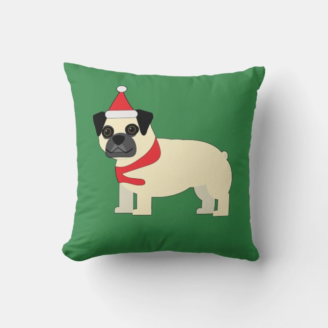 Santa Pug Cushion (Front)