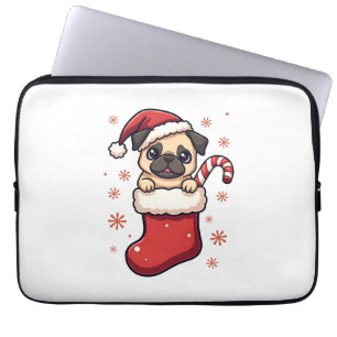 Santa Pug Delight Laptop Sleeve