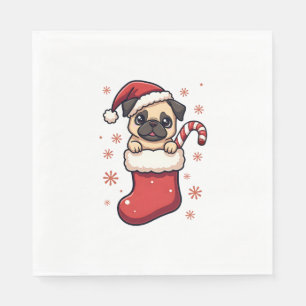 Santa Pug Delight Napkin
