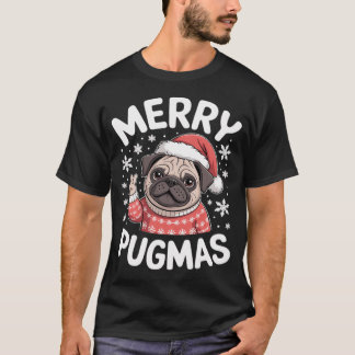 Santa Pug Dog Christmas Pyjamas Merry Pugmas Match T-Shirt