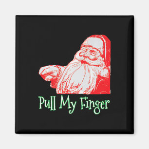 Santa Pull My Finger Funny Christmas Fart Humour P Magnet