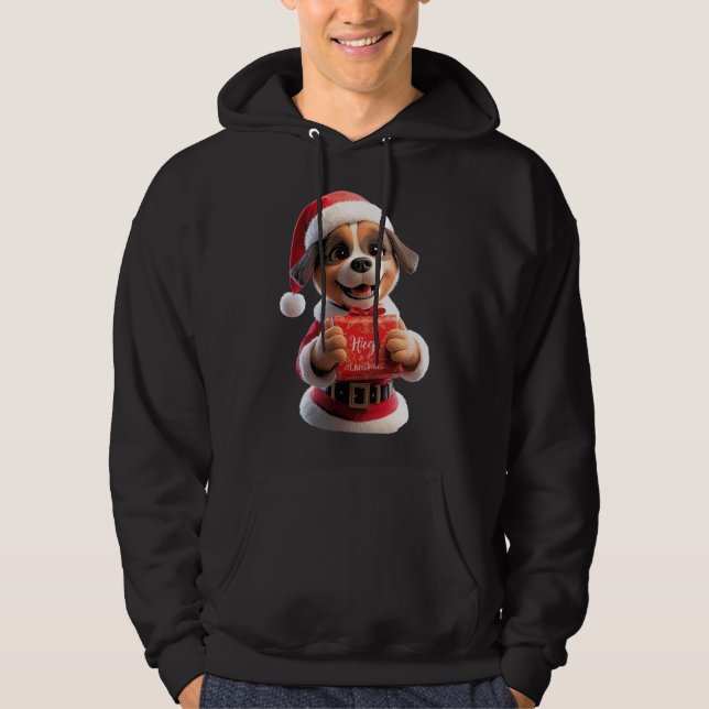 Santa Pup Says: Hug Christmas! 🎅🐾 Hoodie (Front)