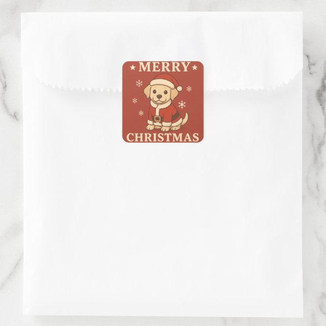 santa puppy stickers (Bag)