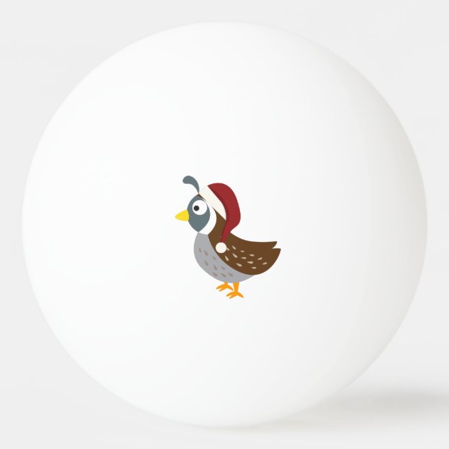 Santa Quail Ping Pong Ball (Front)