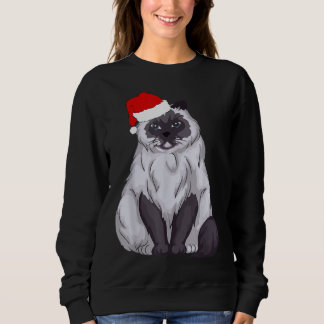 Santa Ragdoll Cat Christmas Pajama Funny Xmas Gift Sweatshirt