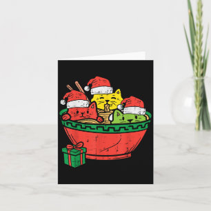 Santa Ramen Cats Anime Christmas Xmas Kids Girls M Card
