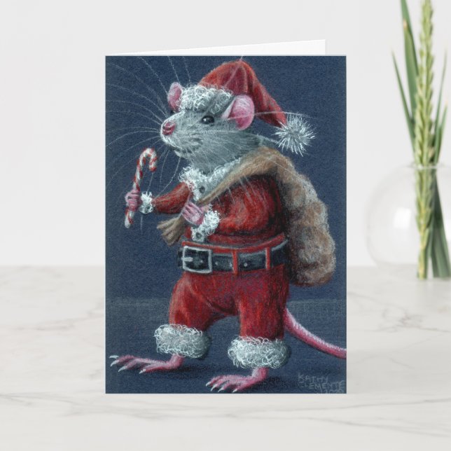Santa Rat Christmas Card (Front)