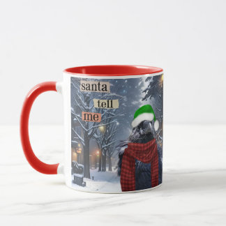 Santa Raven funny Christmas coffee mug