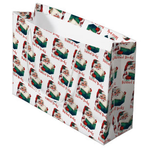 Santa Reads Banned Books Large Gift Bag