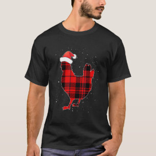 Santa Red Plaid Chicken Christmas Xmas Matching Pa T-Shirt