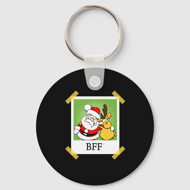 Santa & Reindeer  BFF's Key Ring (Front)