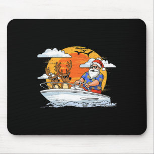 Santa Reindeer Christmas In July Summer Xmas Beach Mouse Pad