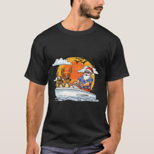 Santa Reindeer Christmas In July Summer Xmas Beach T-Shirt