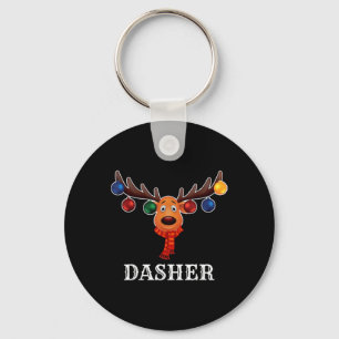 Santa Reindeer Dasher Xmas Group Costume T Shirt Key Ring