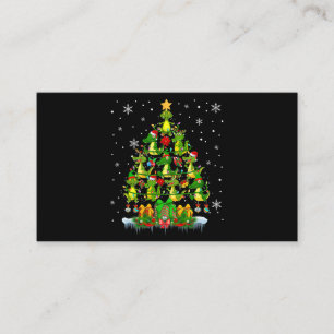Santa Reindeer Elf Alligators Christmas Tree Light Business Card