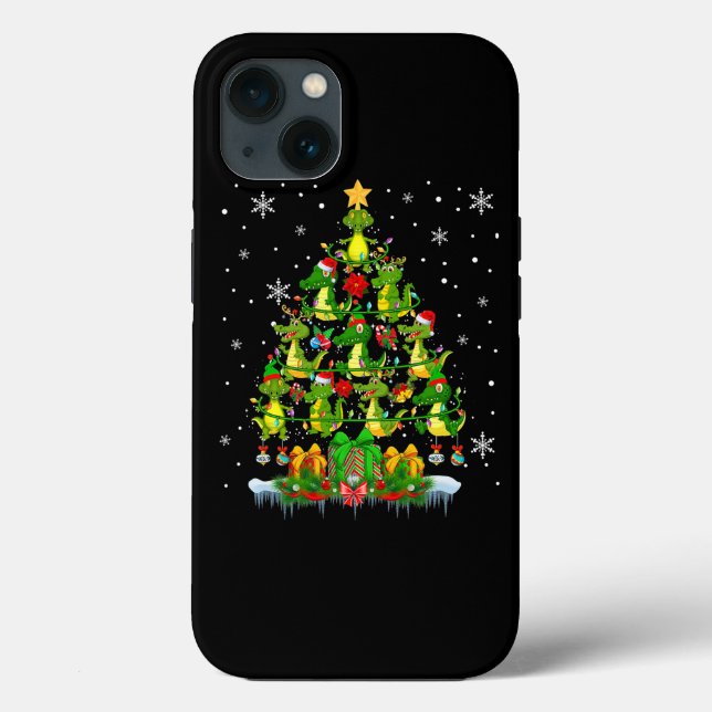 Santa Reindeer Elf Alligators Christmas Tree Light Case-Mate iPhone Case (Back)