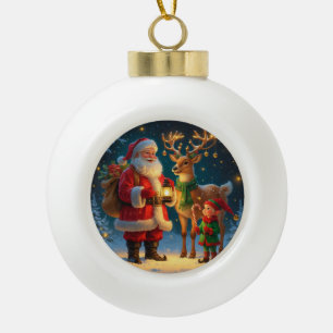 Santa Reindeer Elf Christmas Personalised Ornament