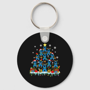 Santa Reindeer Elf Diabetes Awareness Ribbons Chri Key Ring