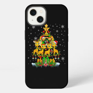 Santa Reindeer Elf Giraffes Christmas Tree Lights iPhone 13 Case