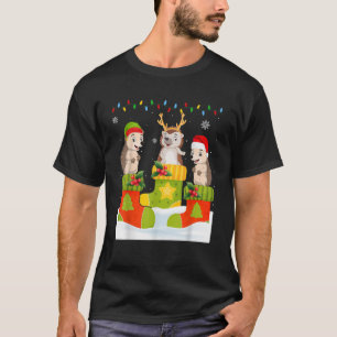 Santa Reindeer Elf Hedgehog in Christmas Socks Ugl T-Shirt