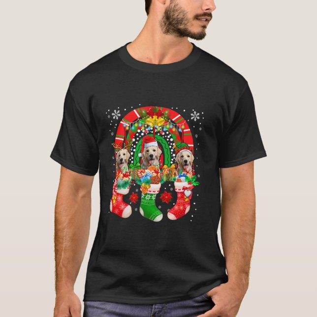 Santa Reindeer Elf Labrador Retrievers In Xmas Soc T-Shirt (Front)